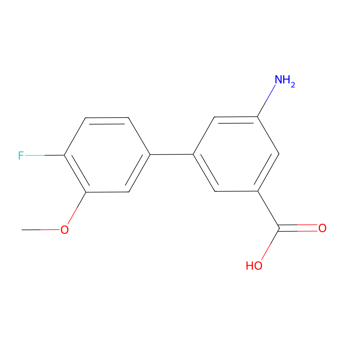 3-Amino-5-(4-fluoro-3-methoxyphenyl)benzoic acid molecular structure, CAS 1261978-44-2