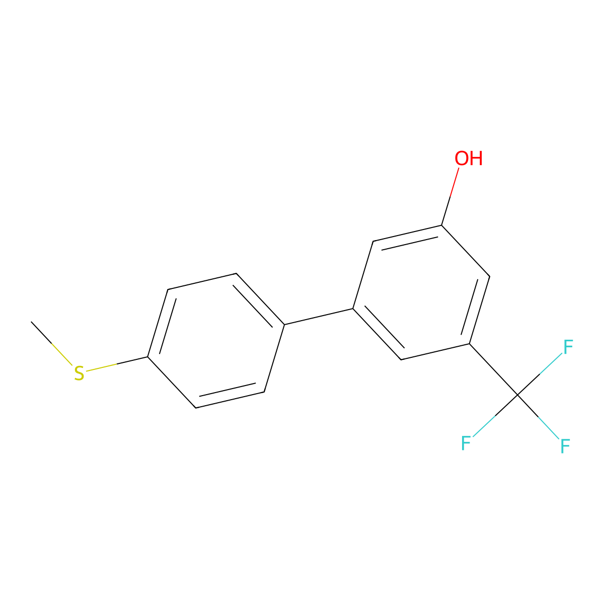 5-(4-Methylthiophenyl)-3-trifluoromethylphenol molecular structure, CAS 1261978-47-5