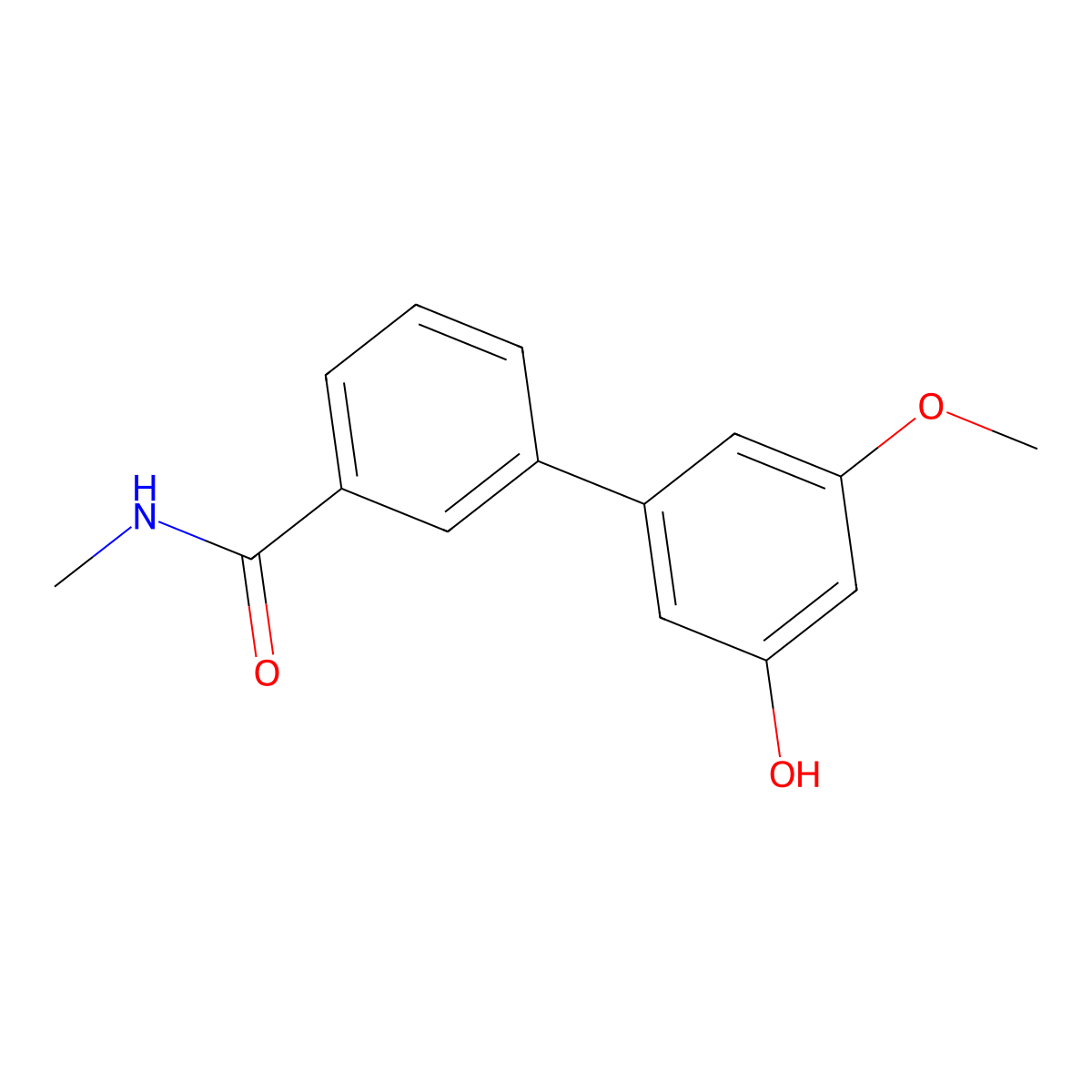3'-Hydroxy-5'-methoxy-N-methyl[1,1'-biphenyl]-3-carboxamide molecular structure, CAS 1261978-48-6