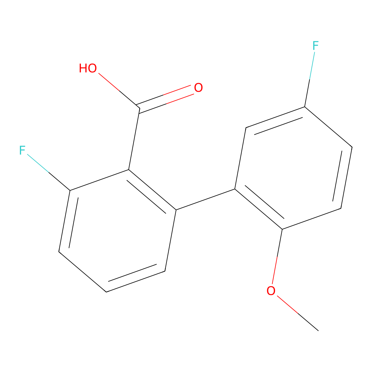 6-Fluoro-2-(5-fluoro-2-methoxyphenyl)benzoic acid molecular structure, CAS 1261978-51-1