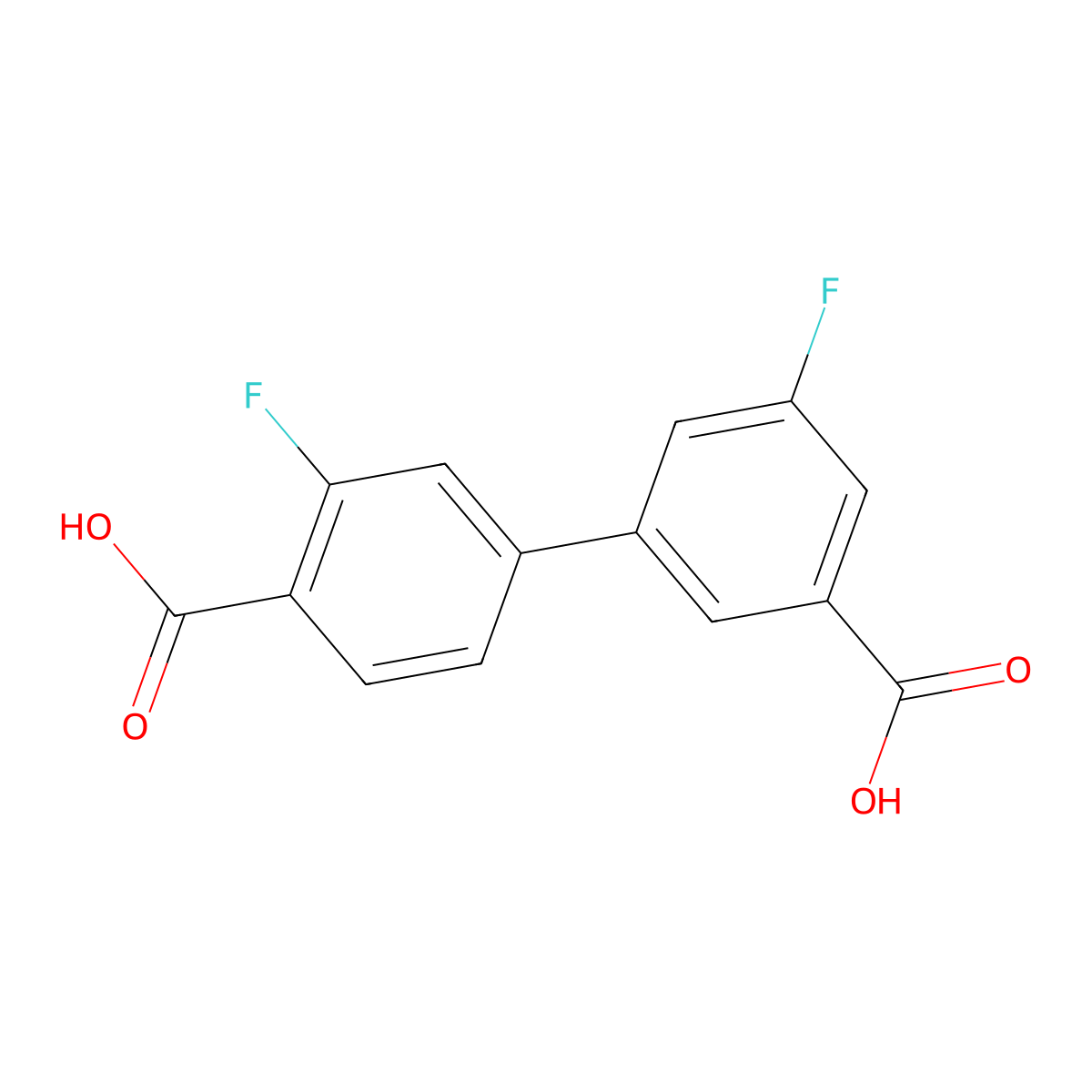 4-(3-Carboxy-5-fluorophenyl)-2-fluorobenzoic acid molecular structure, CAS 1261978-52-2
