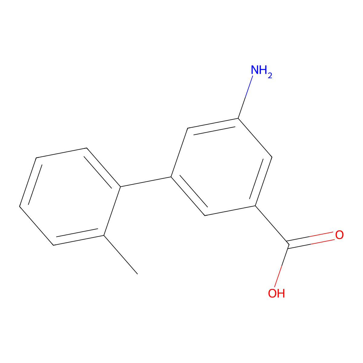 3-Amino-5-(2-methylphenyl)benzoic acid molecular structure, CAS 1261978-56-6