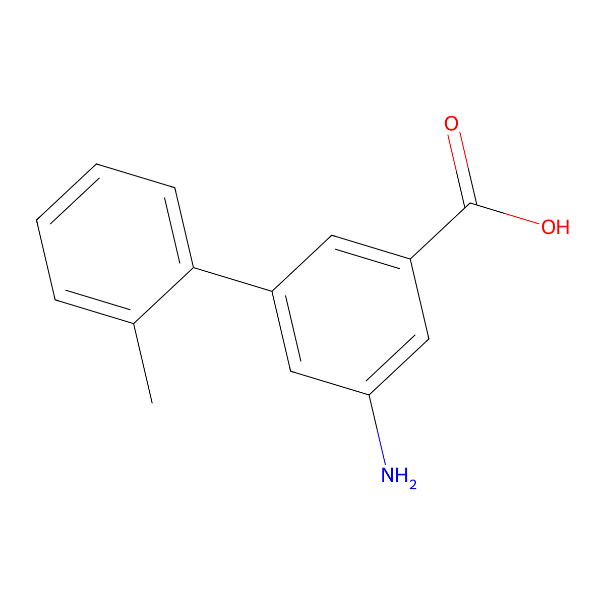 3-Amino-5-(2-methylphenyl)benzoic acid molecular structure, CAS 1261978-56-6
