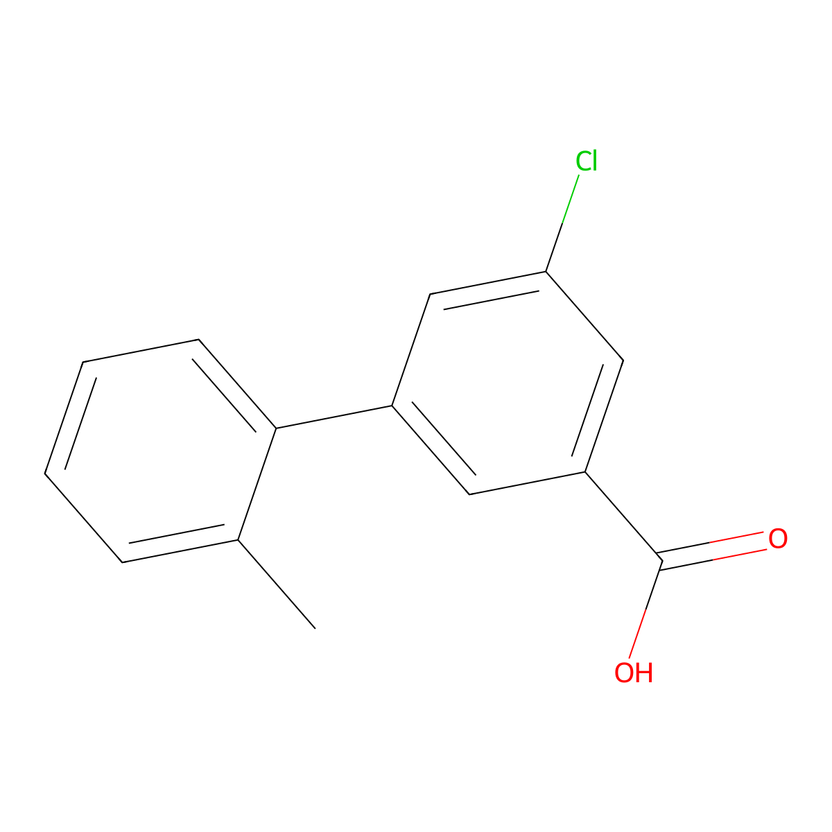 5-Chloro-3-(2-methylphenyl)benzoic acid molecular structure, CAS 1261978-64-6