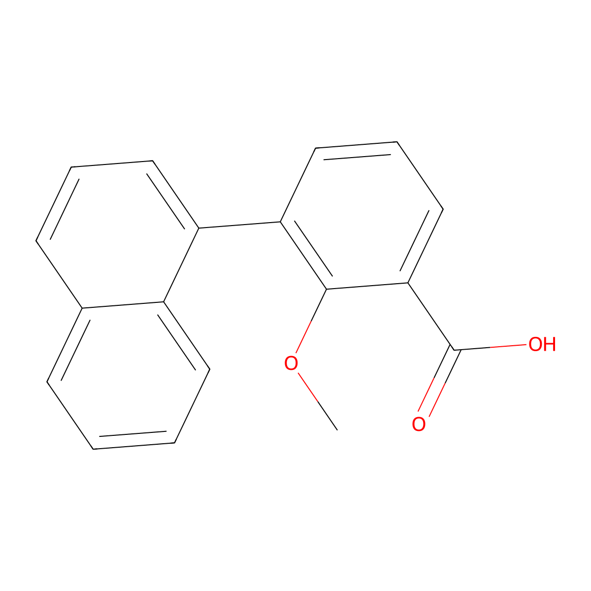 2-Methoxy-3-(naphthalen-1-yl)benzoic acid molecular structure, CAS 1261978-74-8