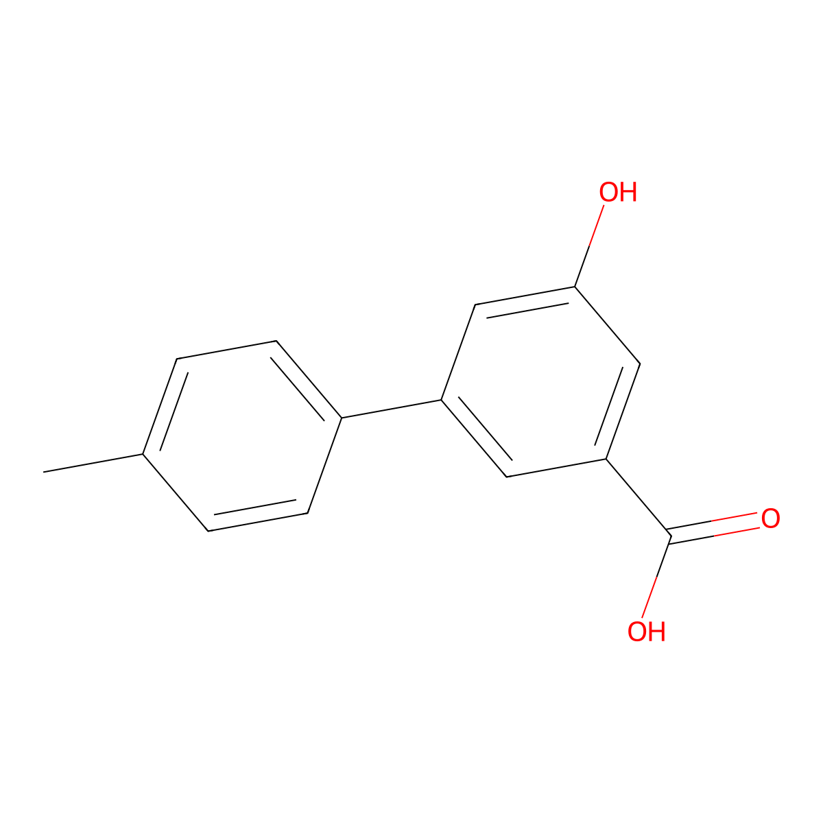 5-Hydroxy-3-(4-methylphenyl)benzoic acid molecular structure, CAS 1261978-76-0