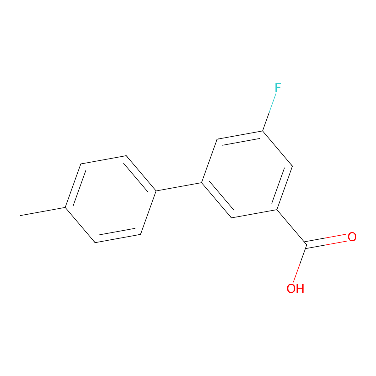 5-Fluoro-3-(4-methylphenyl)benzoic acid molecular structure, CAS 1261978-89-5