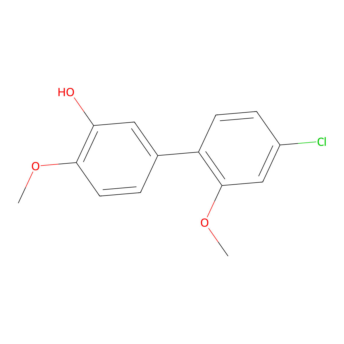 5-(4-Chloro-2-methoxyphenyl)-2-methoxyphenol molecular structure, CAS 1261978-93-1