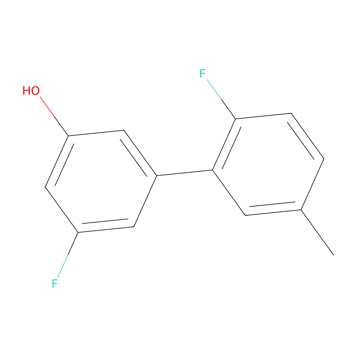 3-Fluoro-5-(2-fluoro-5-methylphenyl)phenol molecular structure, CAS 1261979-02-5