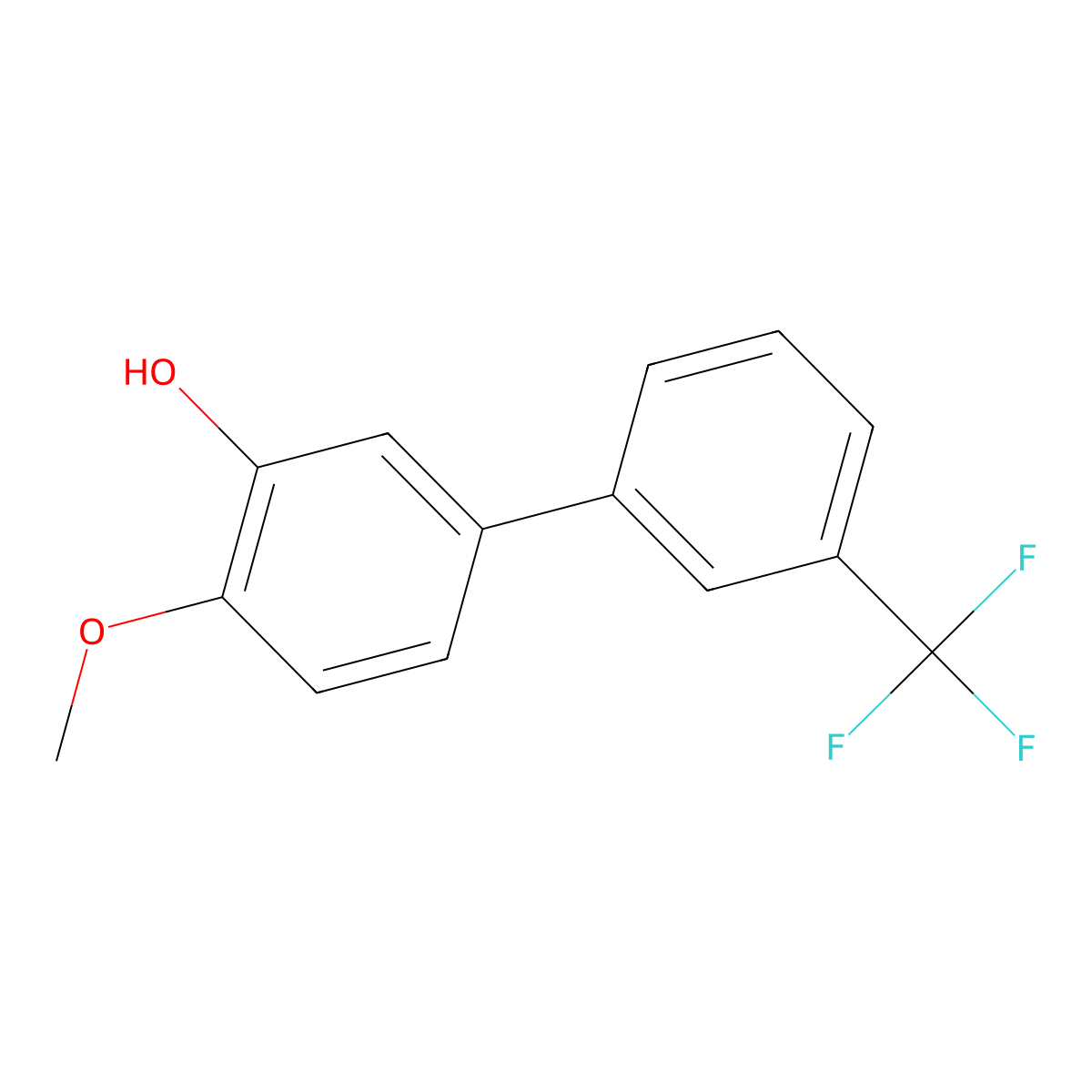2-Methoxy-5-(3-trifluoromethylphenyl)phenol molecular structure, CAS 1261979-03-6