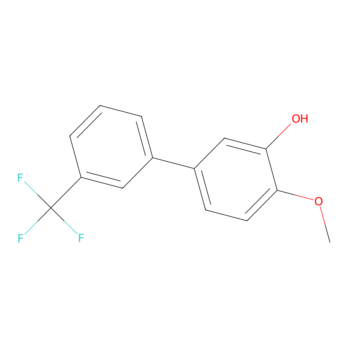 2-Methoxy-5-(3-trifluoromethylphenyl)phenol molecular structure, CAS 1261979-03-6