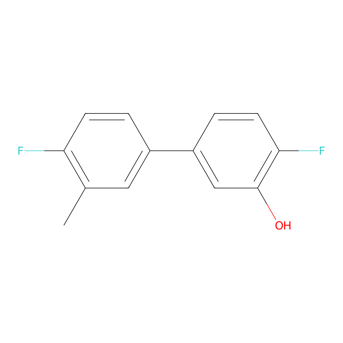 2-Fluoro-5-(4-fluoro-3-methylphenyl)phenol molecular structure, CAS 1261979-12-7