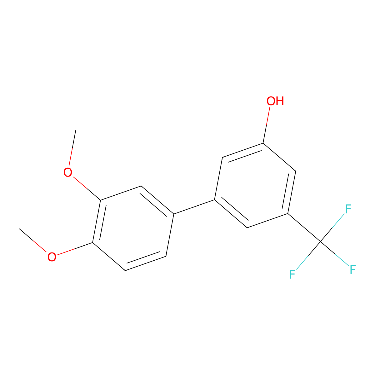 5-(3,4-Dimethoxyphenyl)-3-trifluoromethylphenol molecular structure, CAS 1261979-14-9