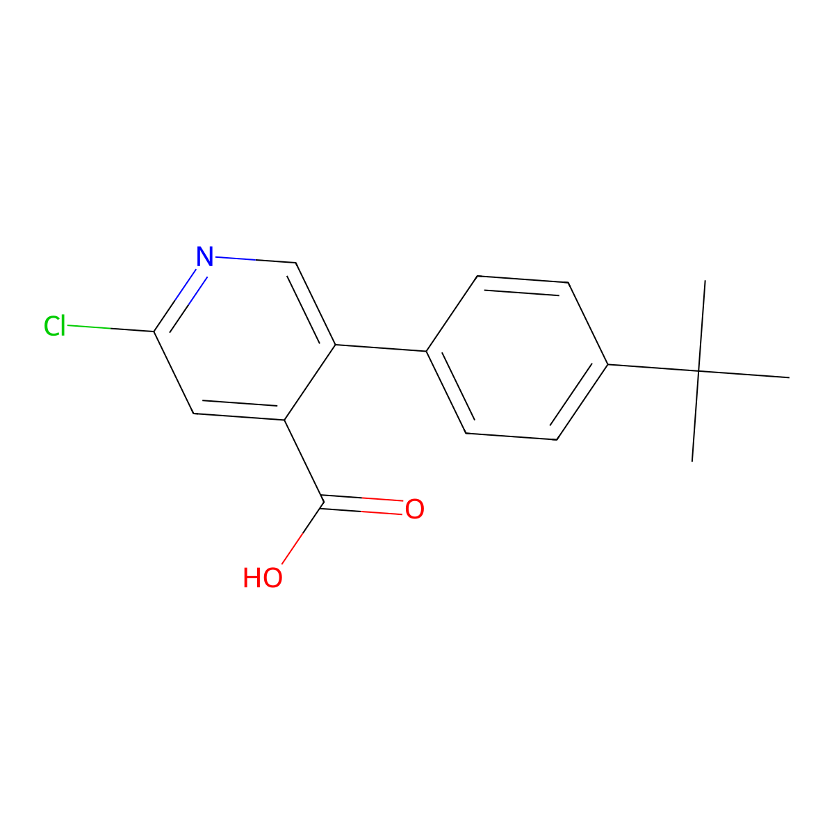 2-Chloro-5-(4-T-butylphenyl)isonicotinic acid molecular structure, CAS 1261979-19-4
