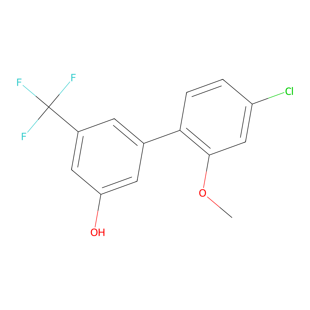5-(4-Chloro-2-methoxyphenyl)-3-trifluoromethylphenol molecular structure, CAS 1261979-23-0