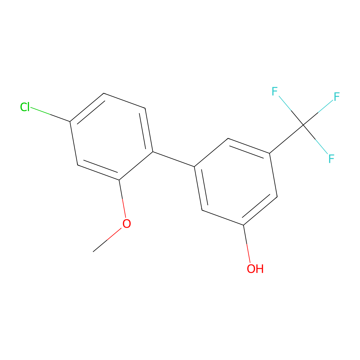 5-(4-Chloro-2-methoxyphenyl)-3-trifluoromethylphenol molecular structure, CAS 1261979-23-0