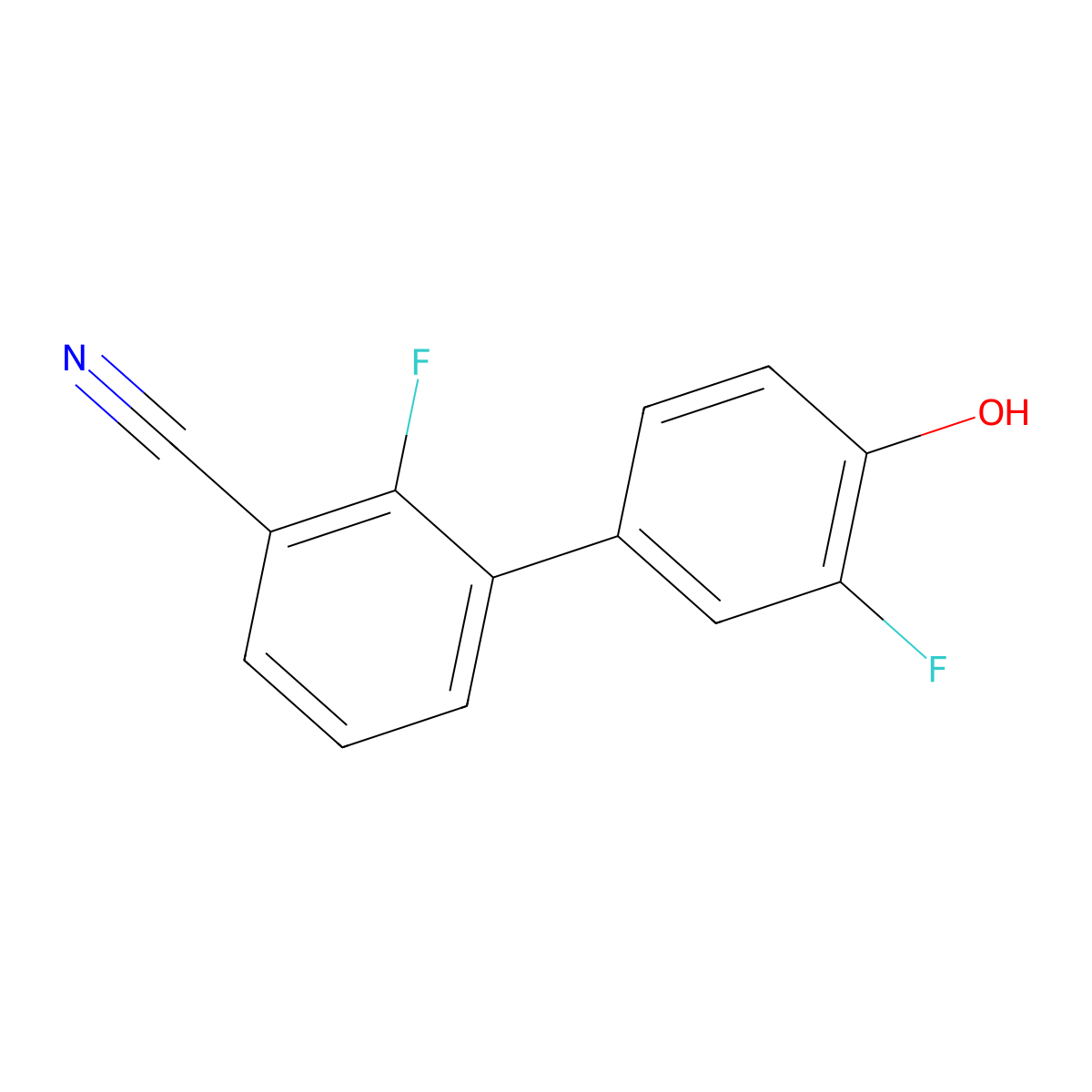 4-(3-Cyano-2-fluorophenyl)-2-fluorophenol molecular structure, CAS 1261979-25-2