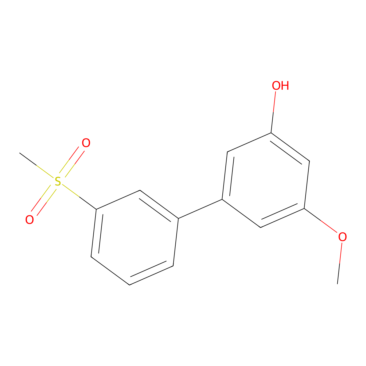 3'-(Methanesulfonyl)-5-methoxy[1,1'-biphenyl]-3-ol molecular structure, CAS 1261979-26-3
