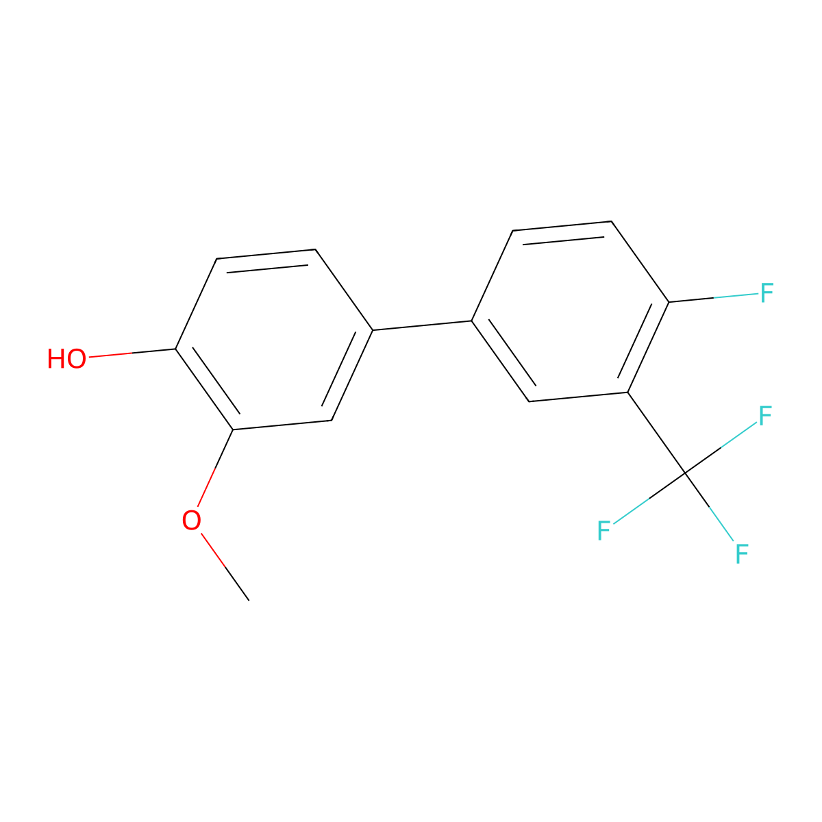 4-(4-Fluoro-3-trifluoromethylphenyl)-2-methoxyphenol molecular structure, CAS 1261979-32-1