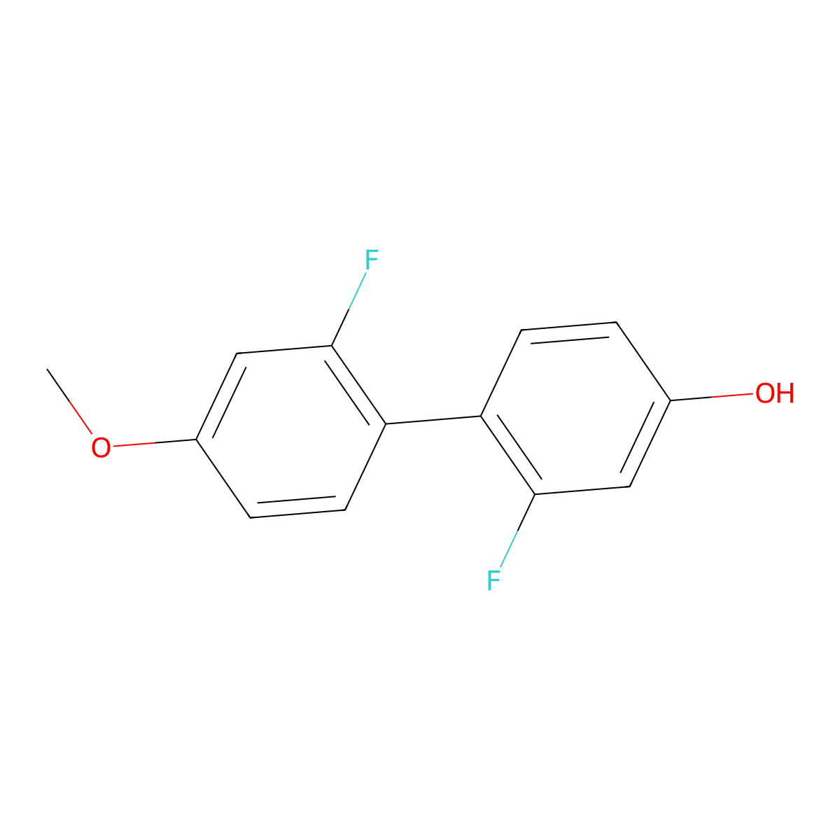 3-Fluoro-4-(2-fluoro-4-methoxyphenyl)phenol molecular structure, CAS 1261979-41-2