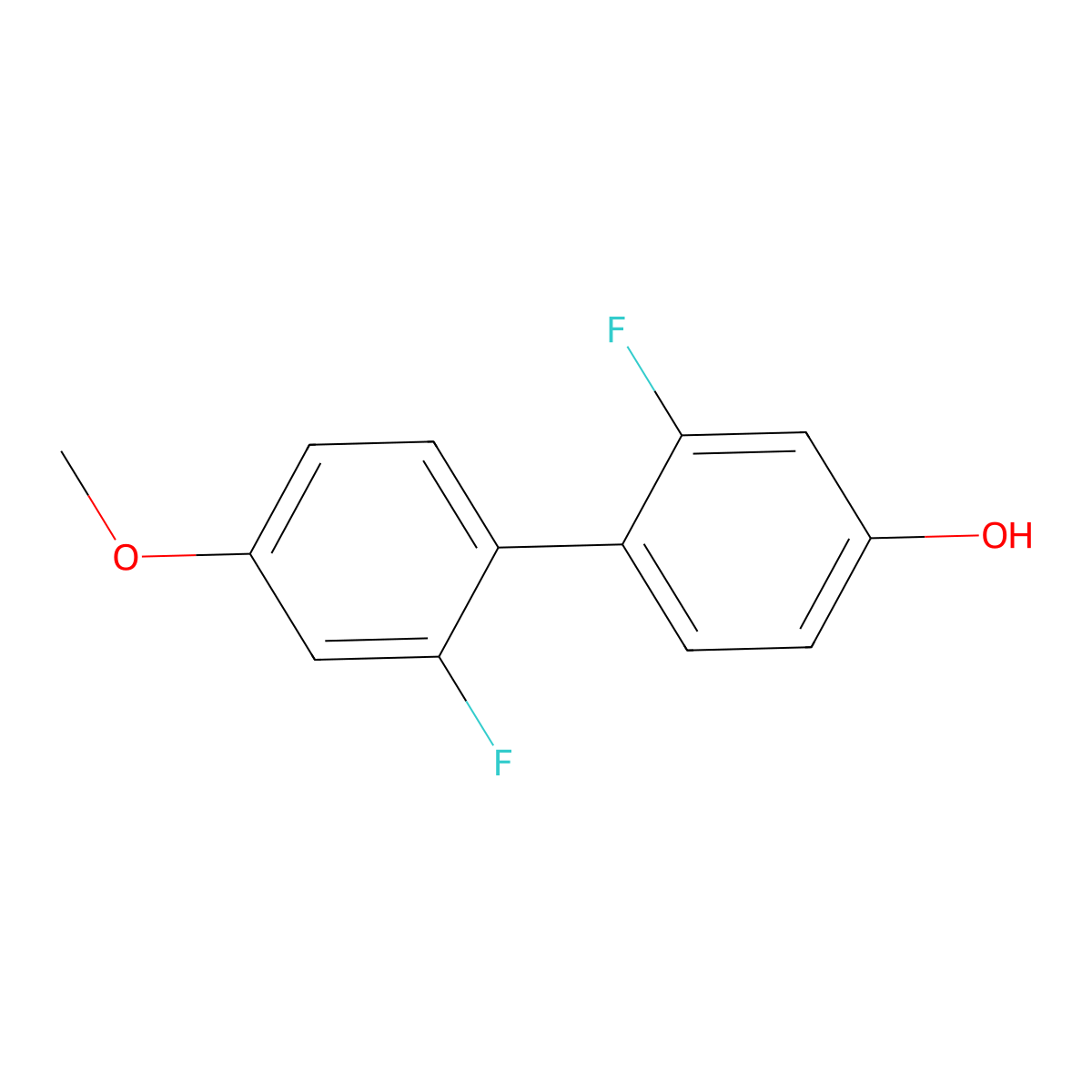 3-Fluoro-4-(2-fluoro-4-methoxyphenyl)phenol molecular structure, CAS 1261979-41-2