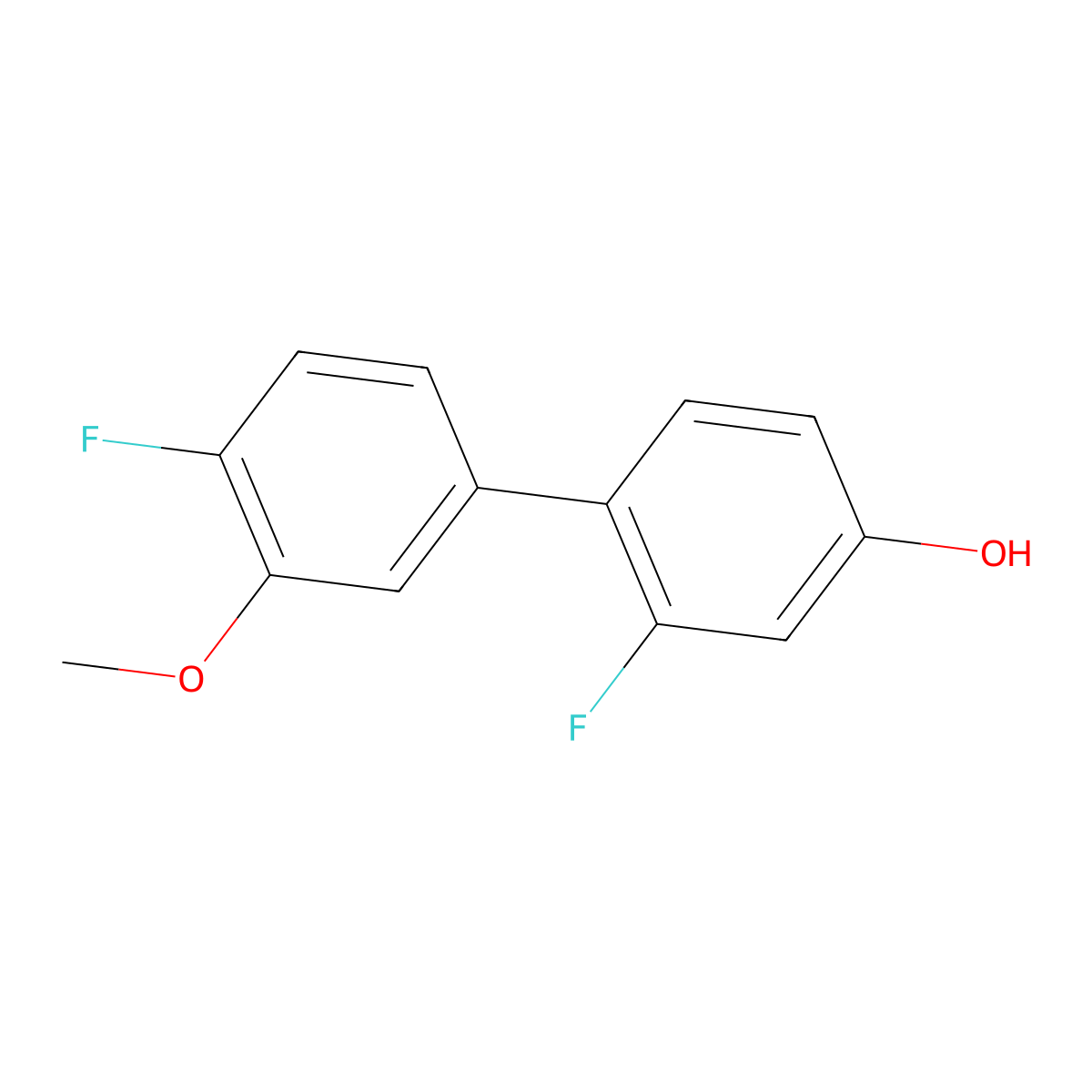 3-Fluoro-4-(4-fluoro-3-methoxyphenyl)phenol molecular structure, CAS 1261979-48-9