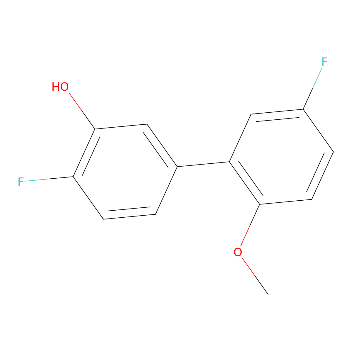2-Fluoro-5-(5-fluoro-2-methoxyphenyl)phenol molecular structure, CAS 1261979-55-8