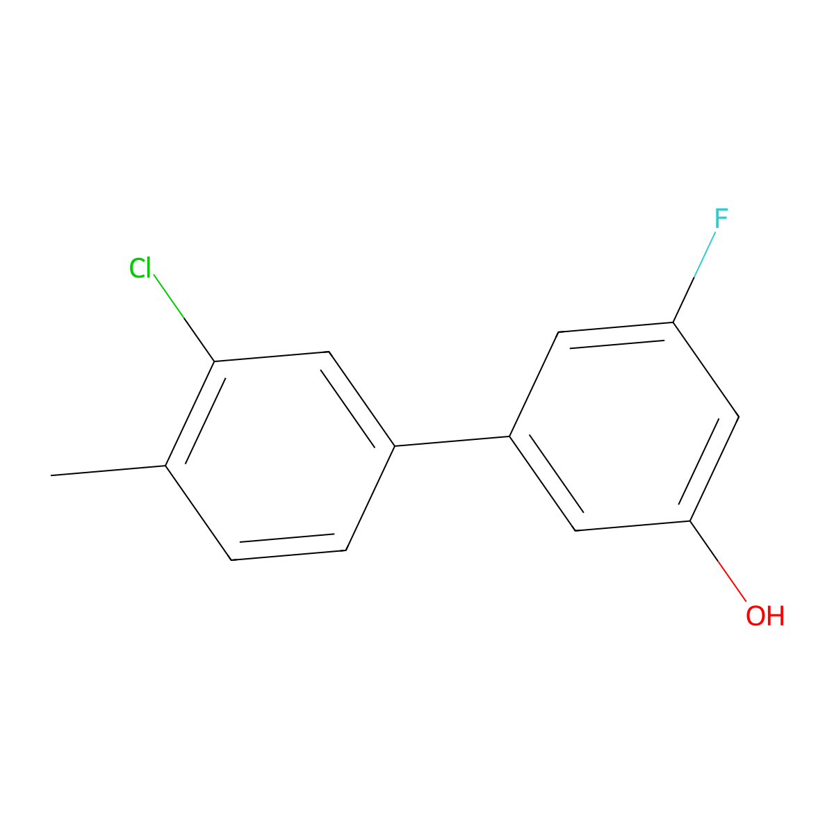 5-(3-Chloro-4-methylphenyl)-3-fluorophenol molecular structure, CAS 1261979-61-6