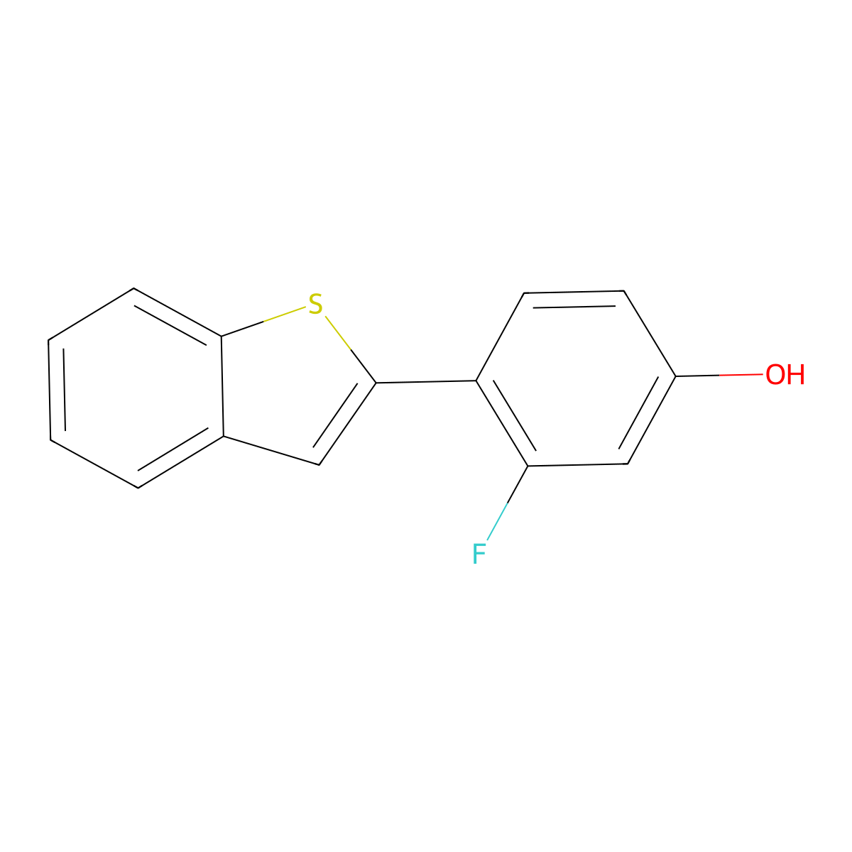 4-[Benzo(b)thiophen-2-yl]-3-fluorophenol molecular structure, CAS 1261979-77-4