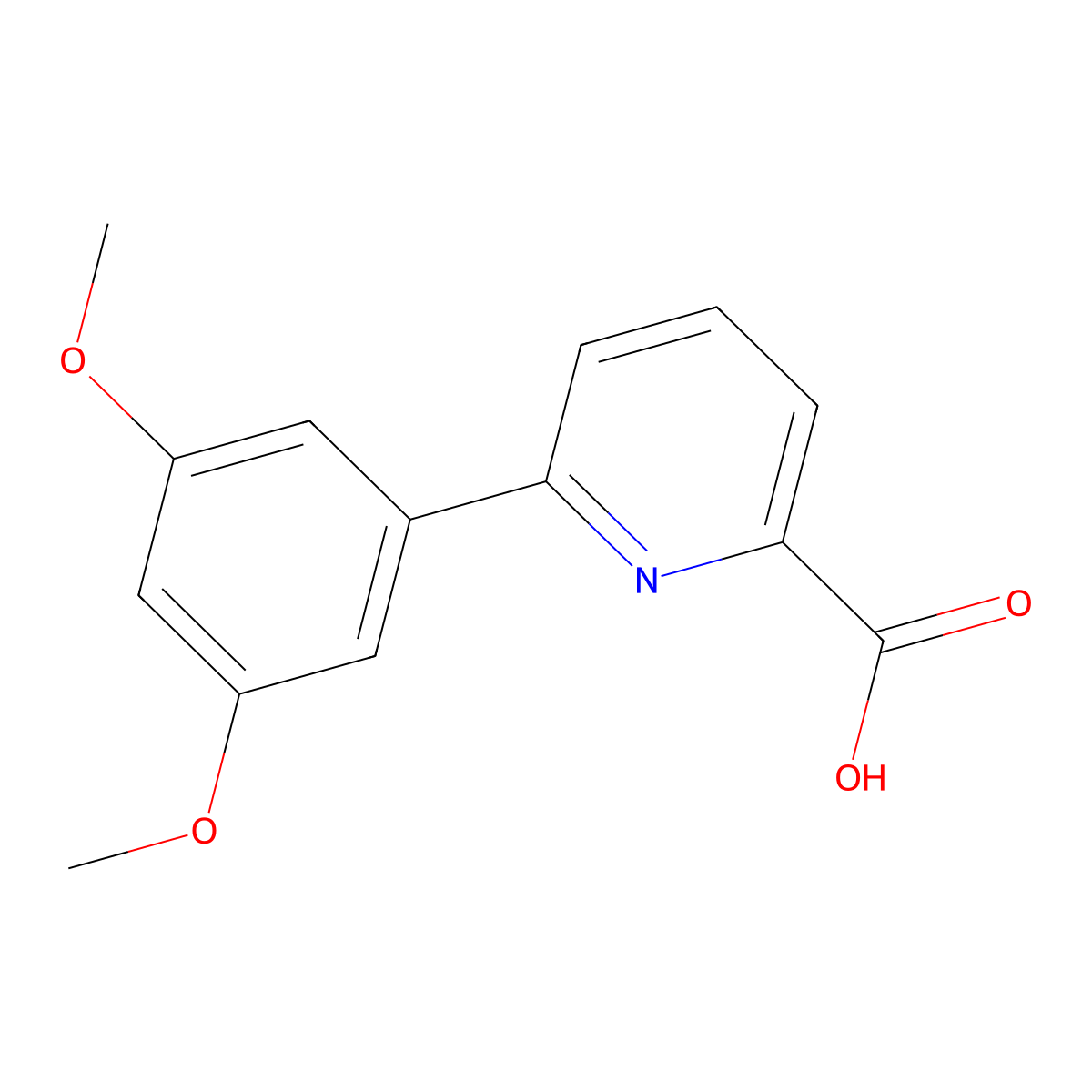 6-(3,5-Dimethoxyphenyl)picolinic acid molecular structure, CAS 1261979-78-5