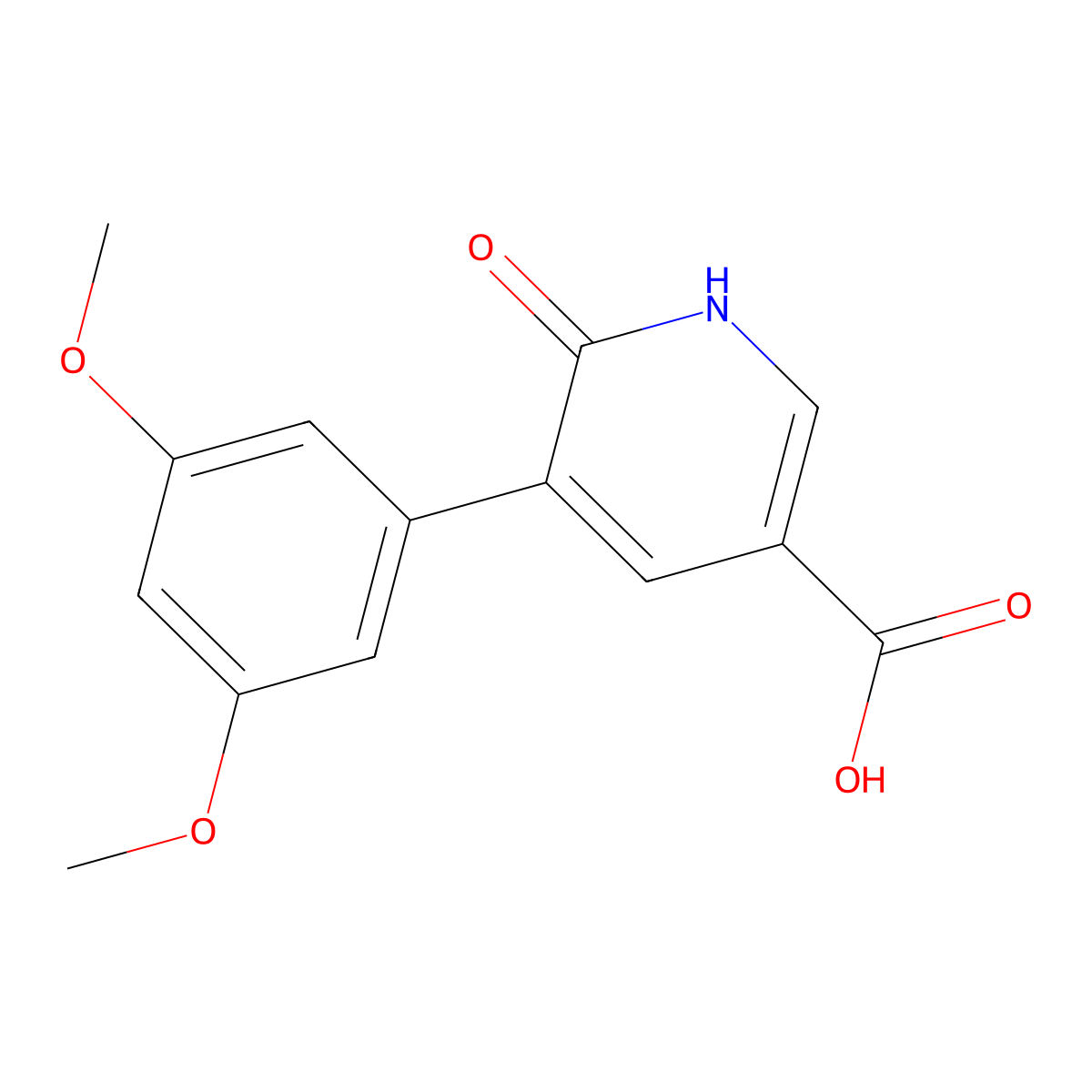 5-(3,5-Dimethoxyphenyl)-6-hydroxynicotinic acid molecular structure, CAS 1261979-83-2