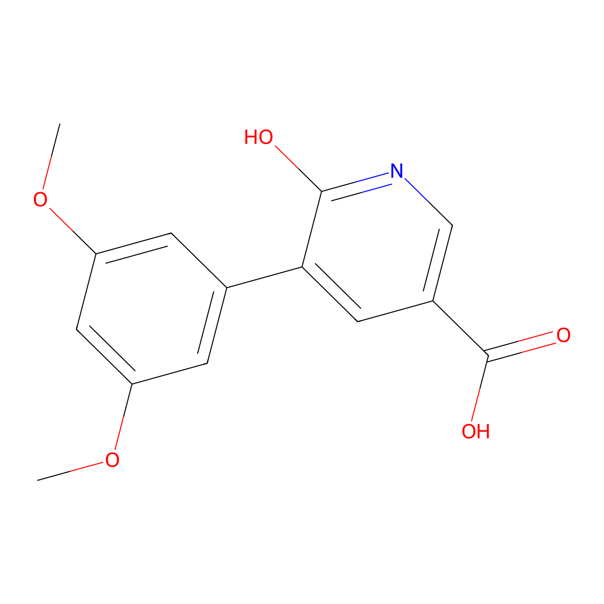 5-(3,5-Dimethoxyphenyl)-6-hydroxynicotinic acid molecular structure, CAS 1261979-83-2