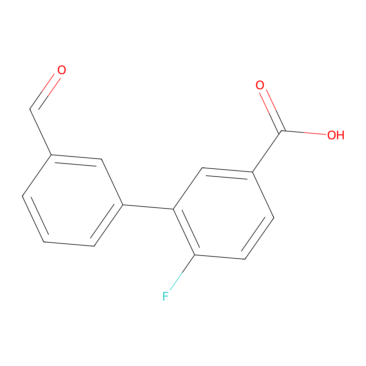 4-Fluoro-3-(3-formylphenyl)benzoic acid molecular structure, CAS 1261979-85-4