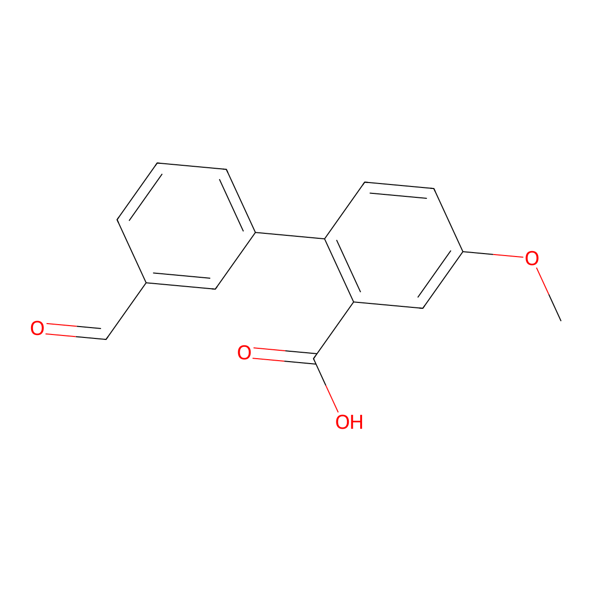 2-(3-Formylphenyl)-5-methoxybenzoic acid molecular structure, CAS 1261979-89-8