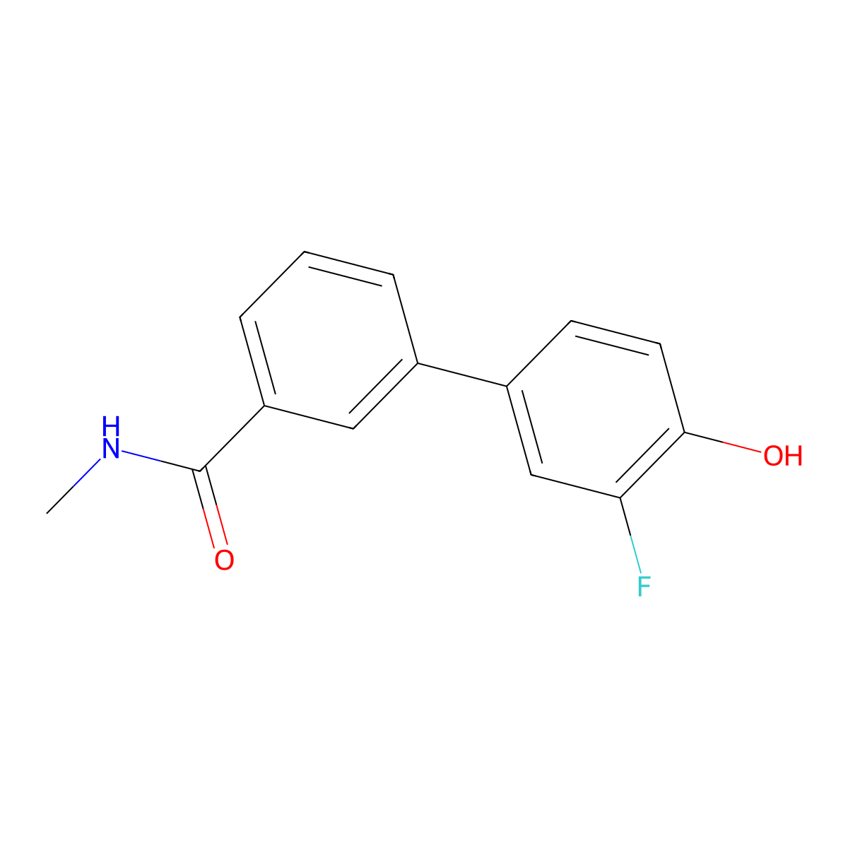 2-Fluoro-4-[3-(N-methylaminocarbonyl)phenyl]phenol molecular structure, CAS 1261979-94-5