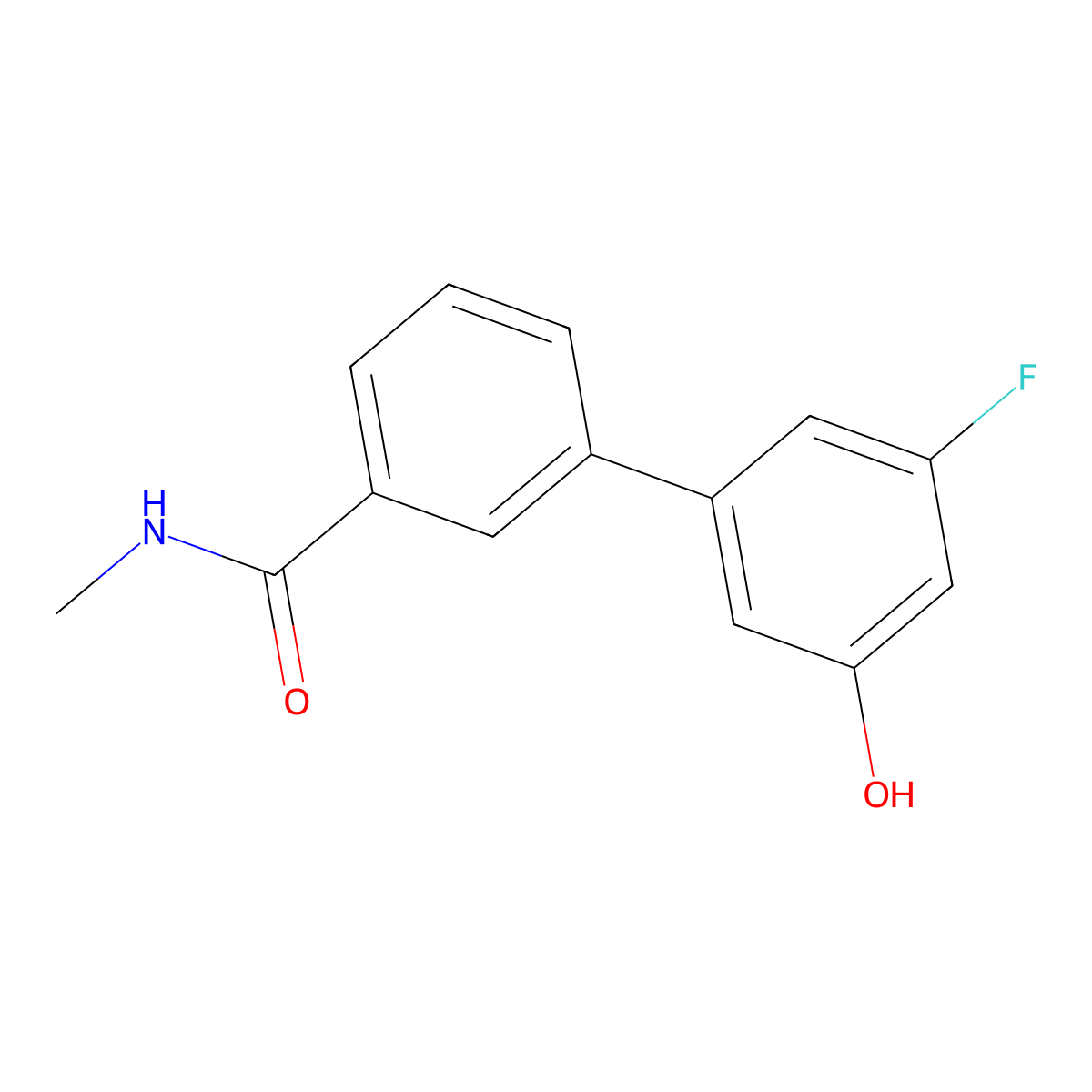 3-Fluoro-5-[3-(N-methylaminocarbonyl)phenyl]phenol molecular structure, CAS 1261979-98-9