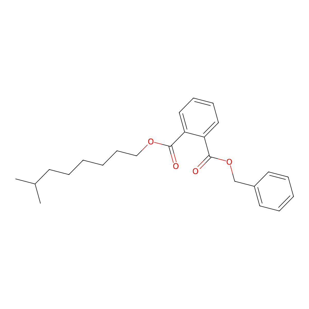 Benzyl 7-methyloctyl benzene-1,2-dicarboxylate molecular structure, CAS 126198-74-1