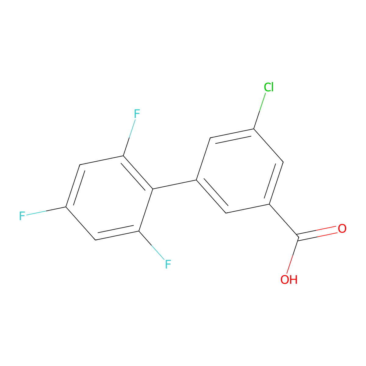 5-Chloro-3-(2,4,6-trifluorophenyl)benzoic acid molecular structure, CAS 1261980-06-6