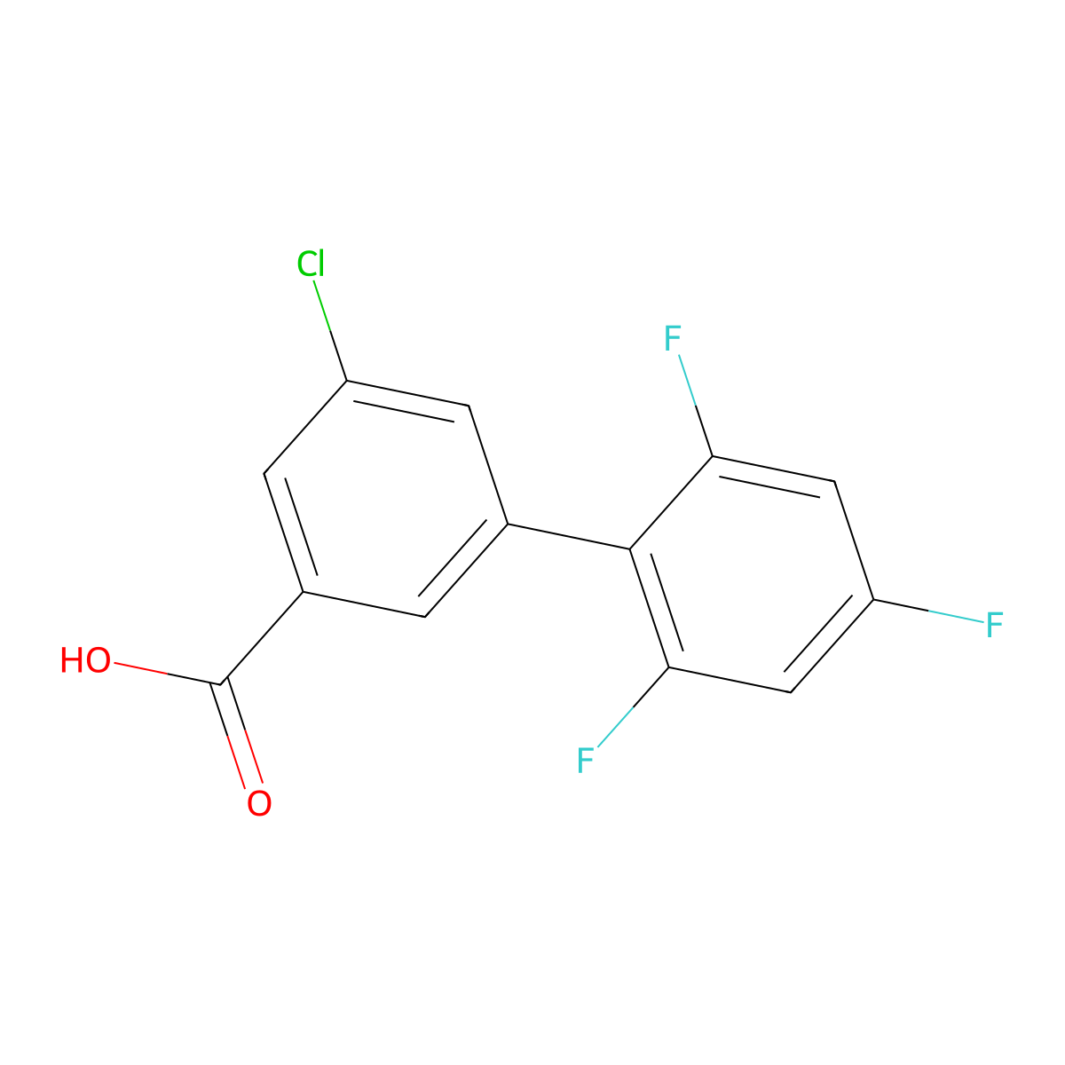 5-Chloro-3-(2,4,6-trifluorophenyl)benzoic acid molecular structure, CAS 1261980-06-6