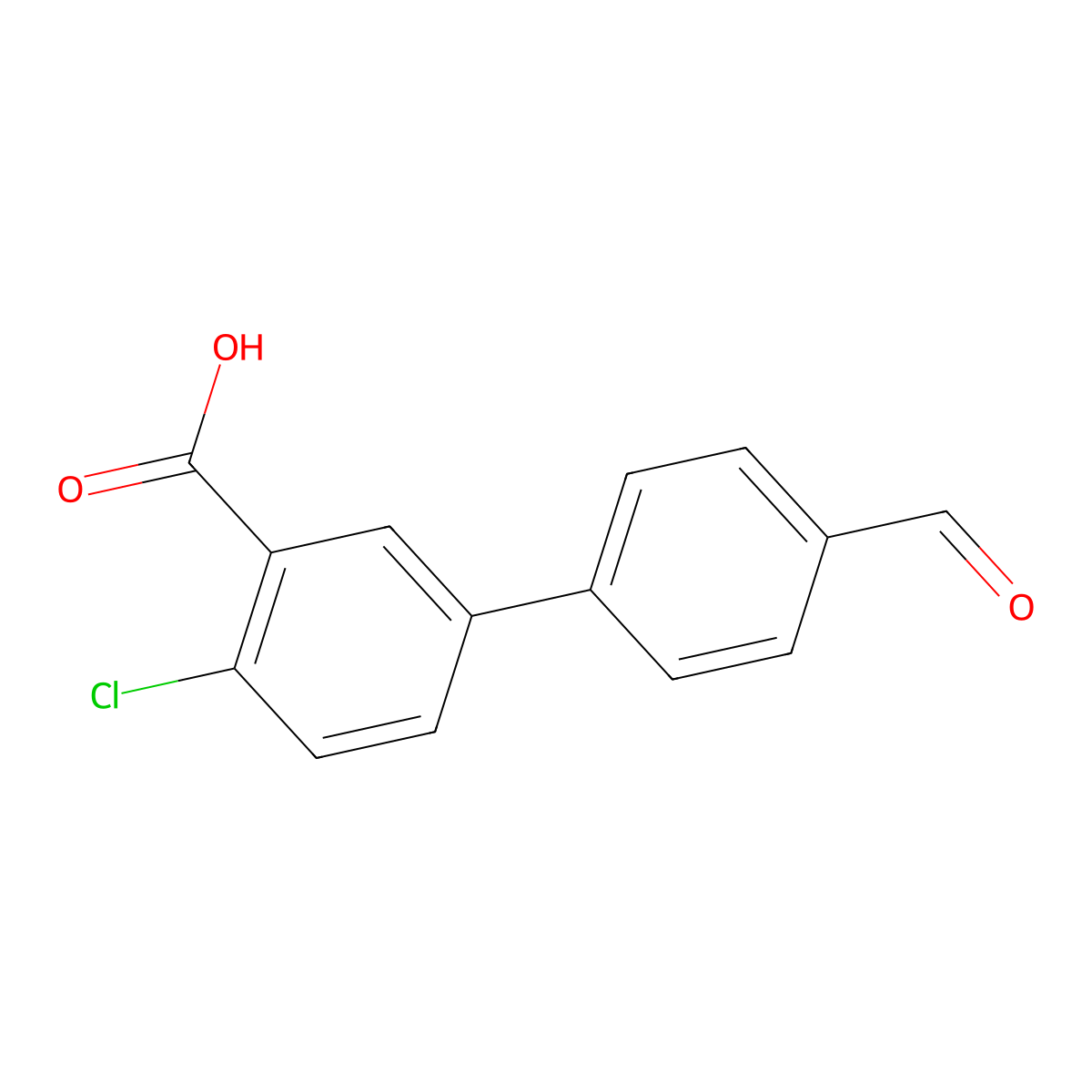 2-Chloro-5-(4-formylphenyl)benzoic acid molecular structure, CAS 1261980-13-5
