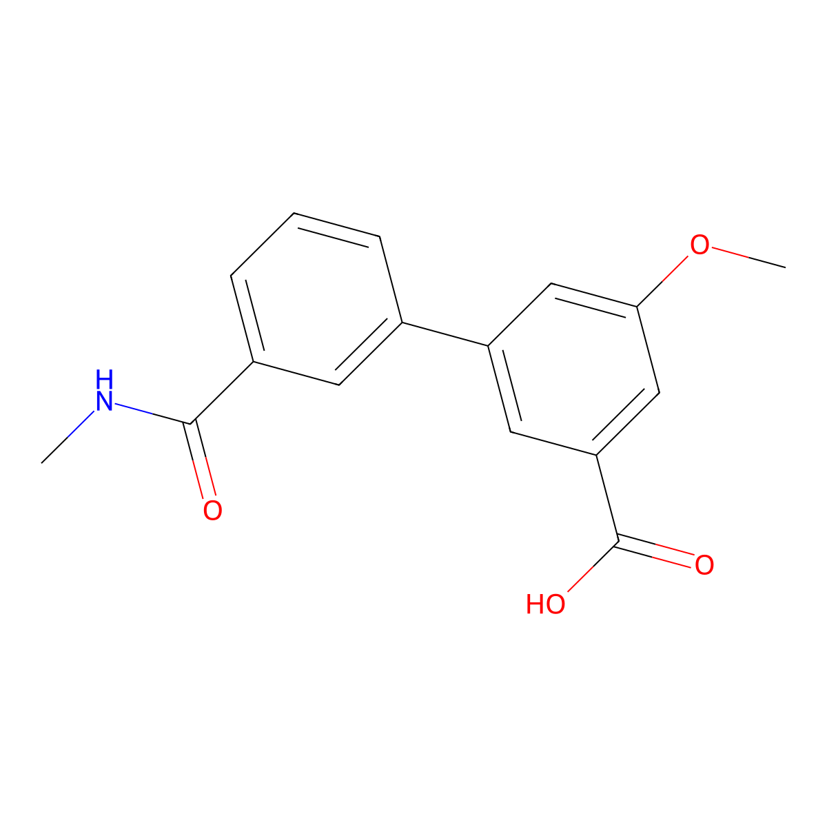 5-Methoxy-3-[3-(N-methylaminocarbonyl)phenyl]benzoic acid molecular structure, CAS 1261980-21-5