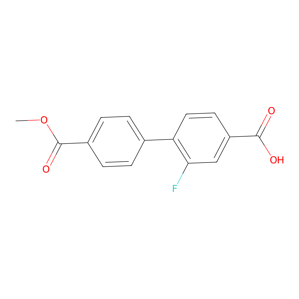 3-Fluoro-4-(4-methoxycarbonylphenyl)benzoic acid molecular structure, CAS 1261980-28-2