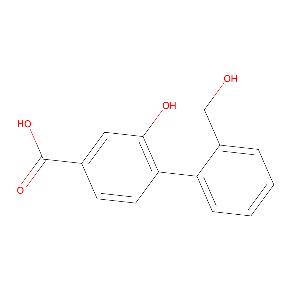 3-Hydroxy-4-(2-hydroxymethylphenyl)benzoic acid molecular structure, CAS 1261980-29-3