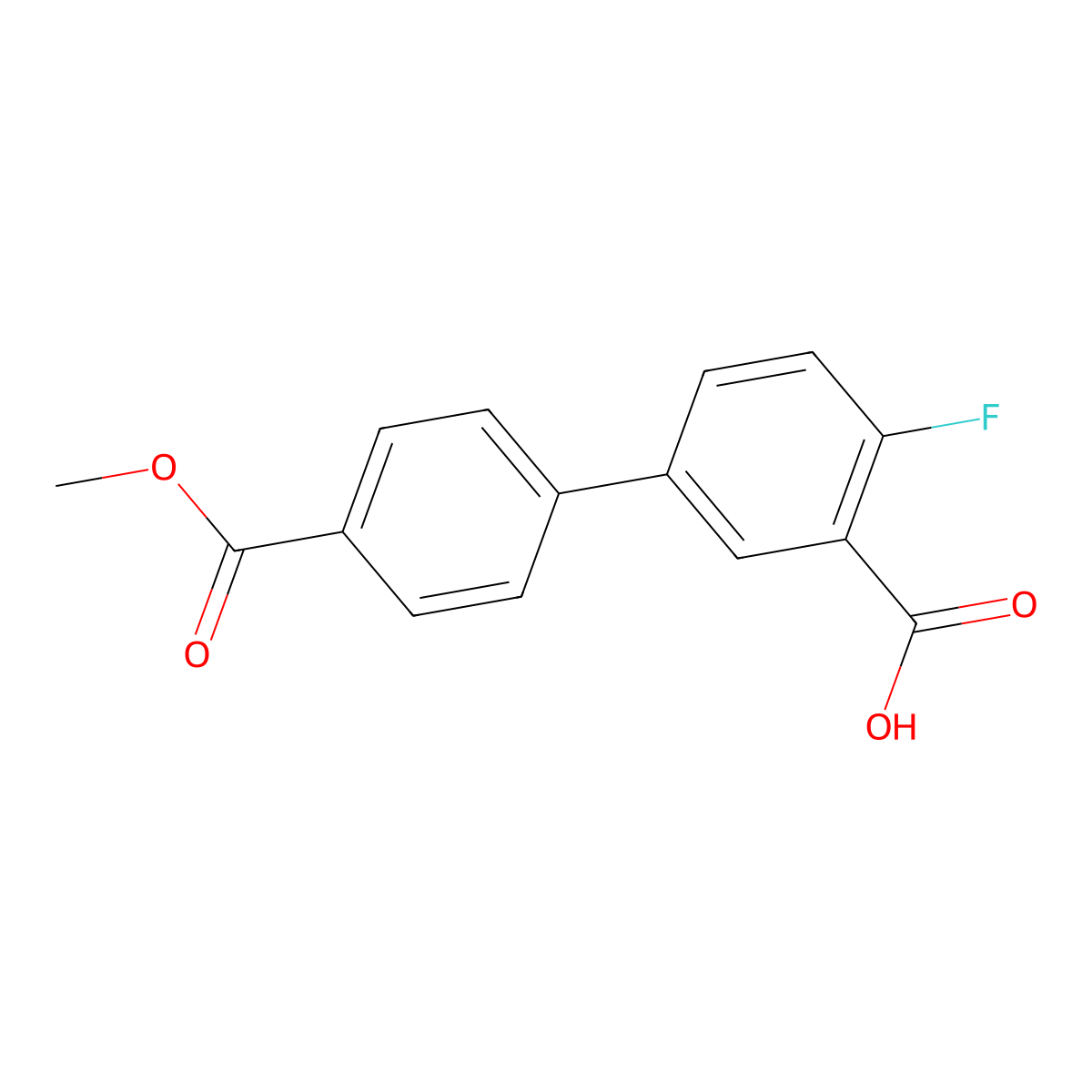 2-Fluoro-5-(4-methoxycarbonylphenyl)benzoic acid molecular structure, CAS 1261980-30-6
