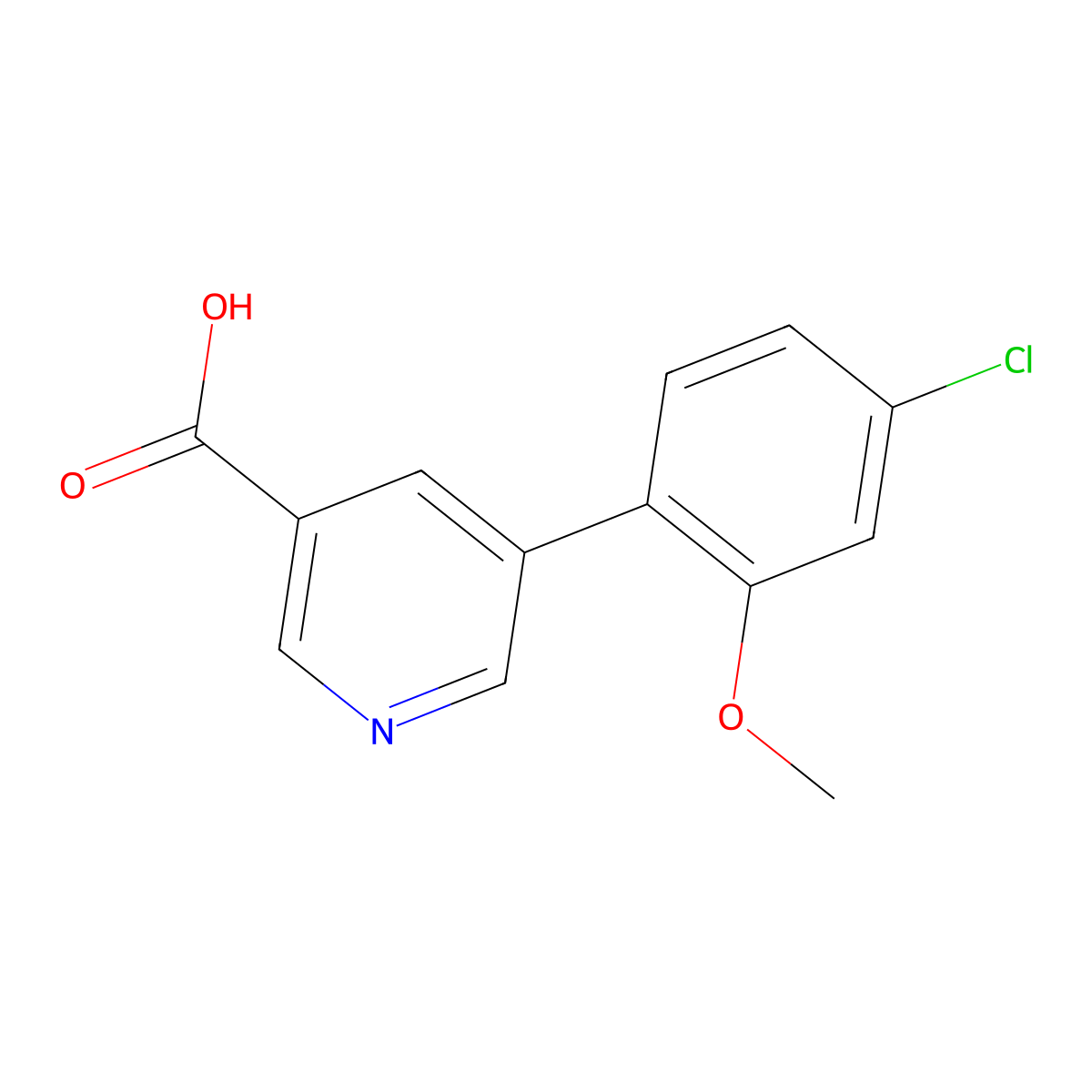 5-(4-Chloro-2-methoxyphenyl)nicotinic acid molecular structure, CAS 1261980-32-8