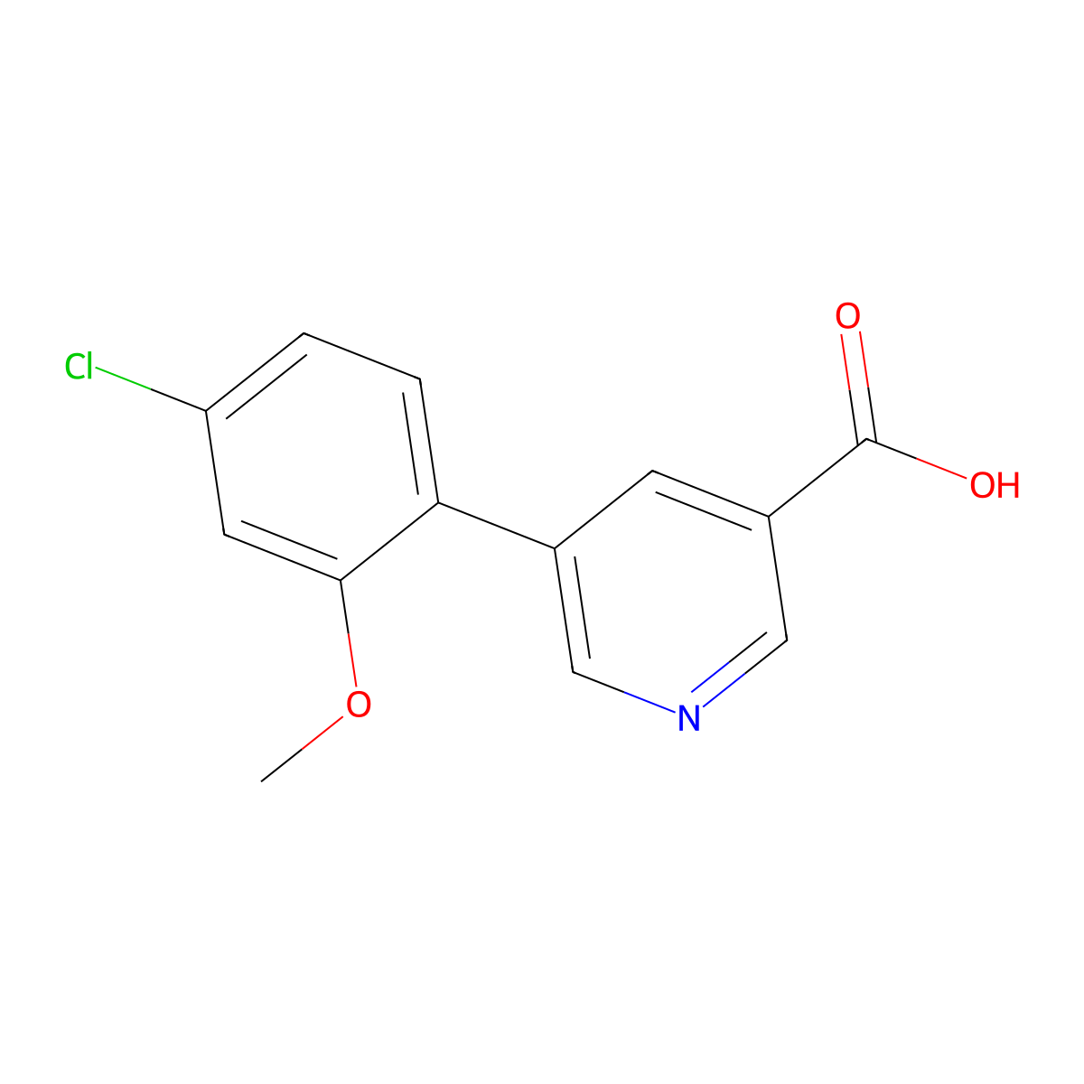 5-(4-Chloro-2-methoxyphenyl)nicotinic acid molecular structure, CAS 1261980-32-8