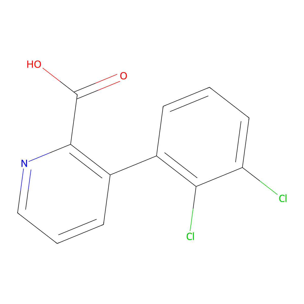 3-(2,3-Dichlorophenyl)picolinic acid molecular structure, CAS 1261980-35-1