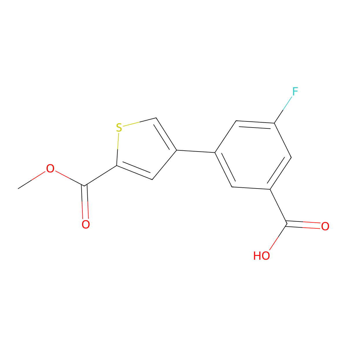 5-Fluoro-3-[5-(methoxycarbonyl)thiophen-3-YL]benzoic acid molecular structure, CAS 1261980-39-5