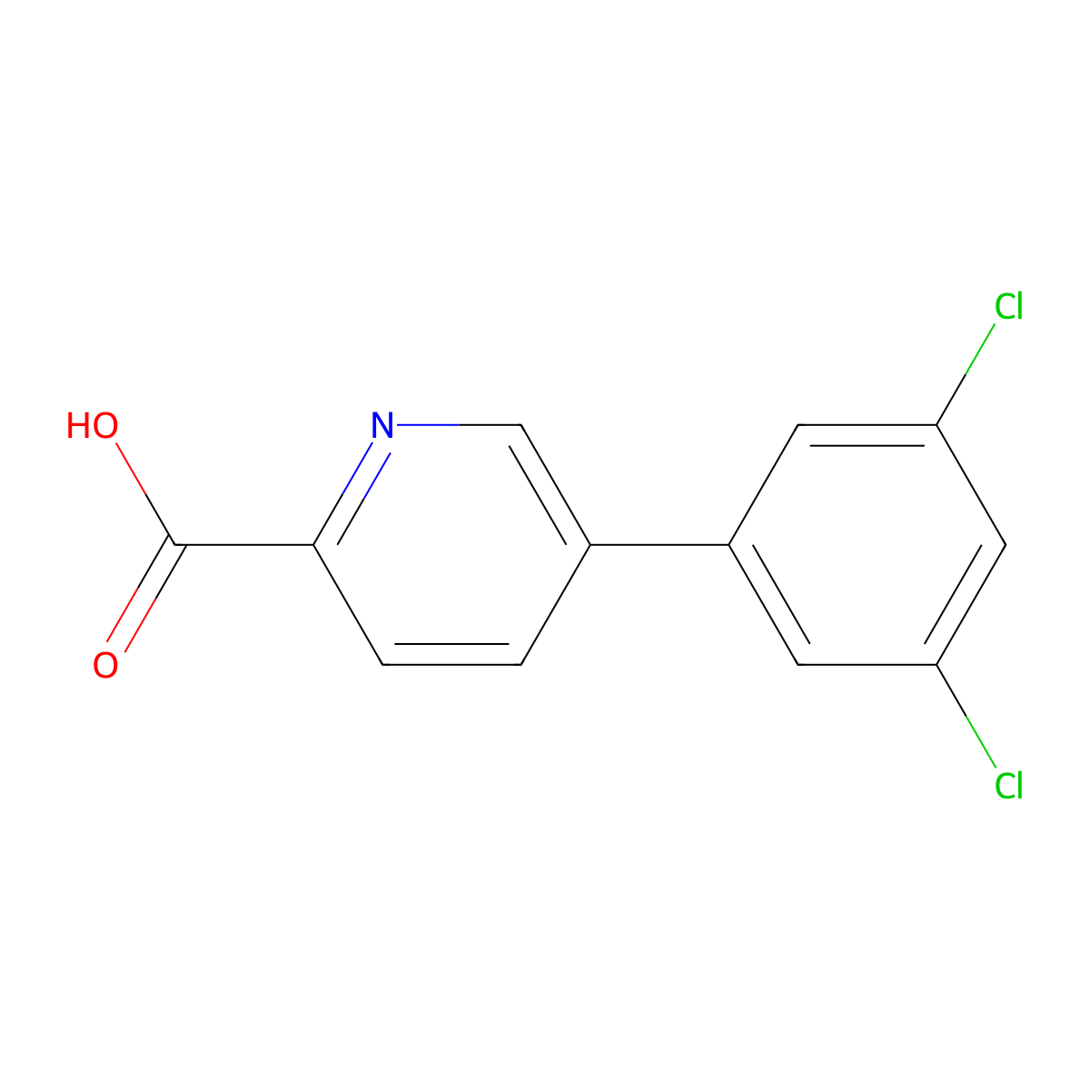 5-(3,5-Dichlorophenyl)picolinic acid molecular structure, CAS 1261980-57-7