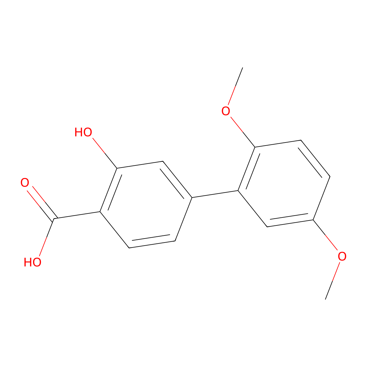 4-(2,5-Dimethoxyphenyl)-2-hydroxybenzoic acid molecular structure, CAS 1261980-59-9